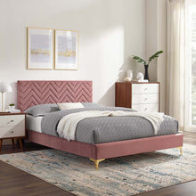 Load image into Gallery viewer, Leah Chevron Tufted Performance Velvet King Platform Bed by Modway
