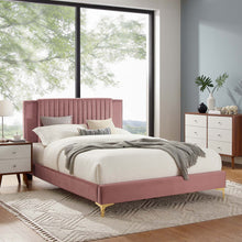 Load image into Gallery viewer, Zahra Channel Tufted Performance Velvet King Platform Bed by Modway
