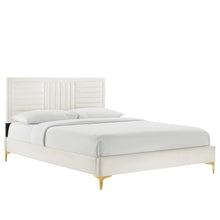 Load image into Gallery viewer, Sofia Channel Tufted Performance Velvet King Platform Bed by Modway
