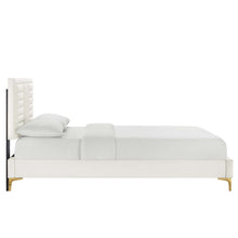 Load image into Gallery viewer, Sofia Channel Tufted Performance Velvet King Platform Bed by Modway
