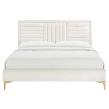 Load image into Gallery viewer, Sofia Channel Tufted Performance Velvet King Platform Bed by Modway
