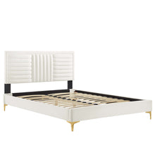 Load image into Gallery viewer, Sofia Channel Tufted Performance Velvet King Platform Bed by Modway
