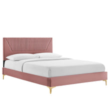 Load image into Gallery viewer, Yasmine Channel Tufted Performance Velvet King Platform Bed by Modway
