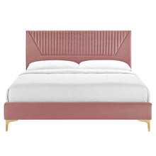 Load image into Gallery viewer, Yasmine Channel Tufted Performance Velvet King Platform Bed by Modway
