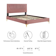 Load image into Gallery viewer, Yasmine Channel Tufted Performance Velvet King Platform Bed by Modway
