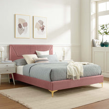 Load image into Gallery viewer, Yasmine Channel Tufted Performance Velvet King Platform Bed by Modway
