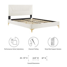 Load image into Gallery viewer, Yasmine Channel Tufted Performance Velvet King Platform Bed by Modway

