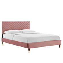 Load image into Gallery viewer, Leah Chevron Tufted Performance Velvet King Platform Bed by Modway
