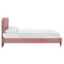 Load image into Gallery viewer, Leah Chevron Tufted Performance Velvet King Platform Bed by Modway
