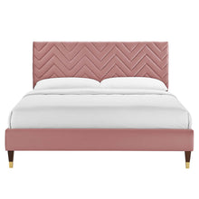 Load image into Gallery viewer, Leah Chevron Tufted Performance Velvet King Platform Bed by Modway
