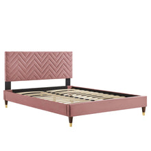Load image into Gallery viewer, Leah Chevron Tufted Performance Velvet King Platform Bed by Modway
