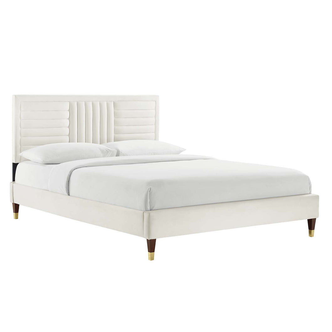 Sofia Channel Tufted Performance Velvet King Platform Bed by Modway