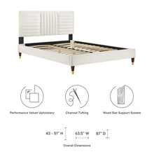 Load image into Gallery viewer, Sofia Channel Tufted Performance Velvet King Platform Bed by Modway

