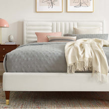 Load image into Gallery viewer, Sofia Channel Tufted Performance Velvet King Platform Bed by Modway
