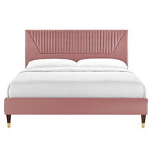 Load image into Gallery viewer, Yasmine Channel Tufted Performance Velvet King Platform Bed by Modway
