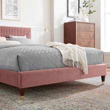Load image into Gallery viewer, Yasmine Channel Tufted Performance Velvet King Platform Bed by Modway
