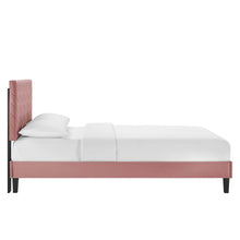 Load image into Gallery viewer, Leah Chevron Tufted Performance Velvet King Platform Bed by Modway
