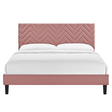 Load image into Gallery viewer, Leah Chevron Tufted Performance Velvet King Platform Bed by Modway
