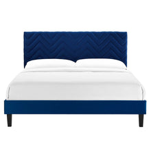 Load image into Gallery viewer, Leah Chevron Tufted Performance Velvet King Platform Bed by Modway
