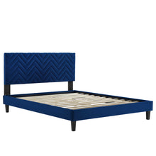 Load image into Gallery viewer, Leah Chevron Tufted Performance Velvet King Platform Bed by Modway
