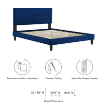 Load image into Gallery viewer, Leah Chevron Tufted Performance Velvet King Platform Bed by Modway
