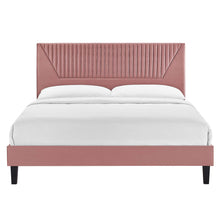 Load image into Gallery viewer, Yasmine Channel Tufted Performance Velvet King Platform Bed by Modway
