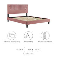 Load image into Gallery viewer, Yasmine Channel Tufted Performance Velvet King Platform Bed by Modway
