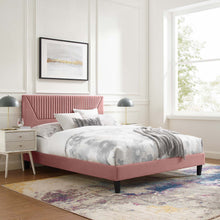 Load image into Gallery viewer, Yasmine Channel Tufted Performance Velvet King Platform Bed by Modway
