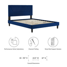 Load image into Gallery viewer, Yasmine Channel Tufted Performance Velvet King Platform Bed by Modway
