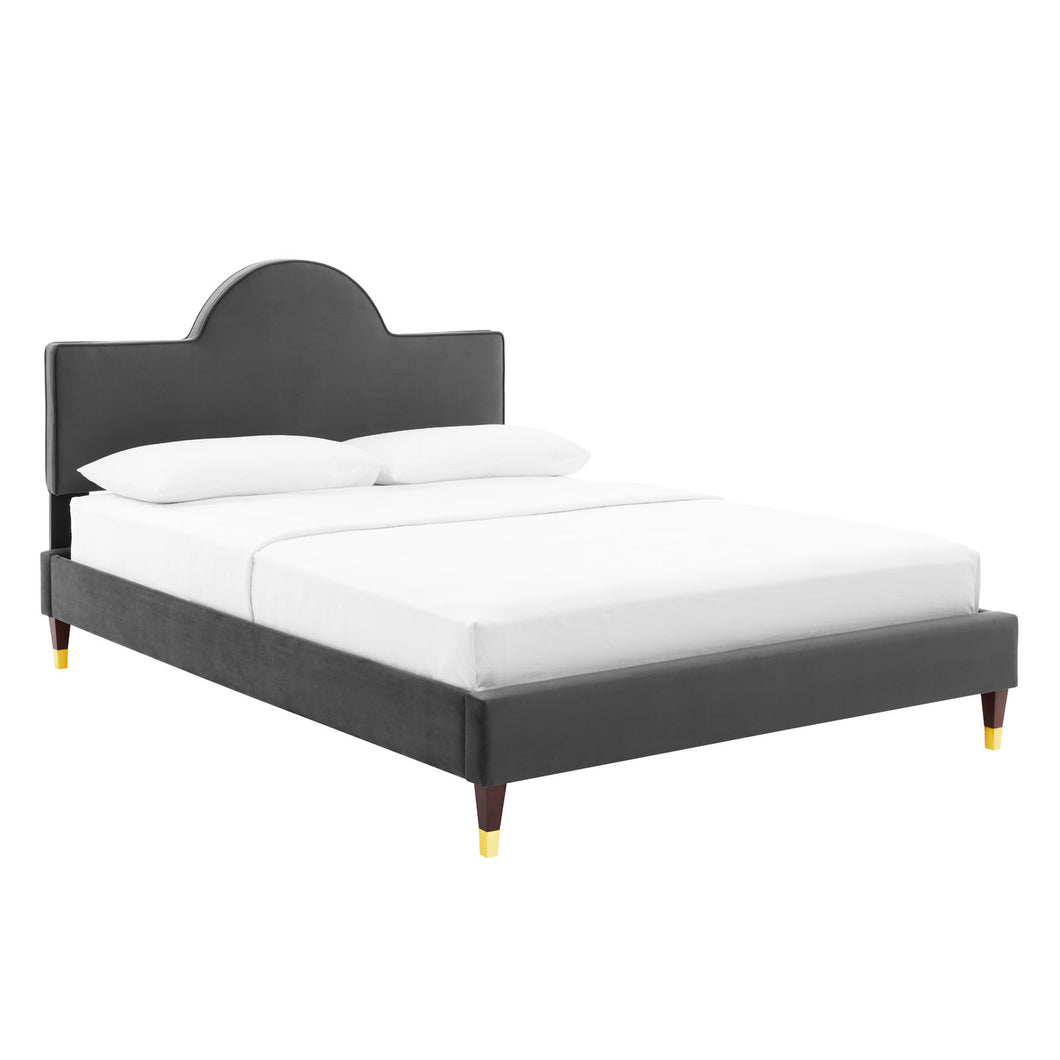 Aurora Performance Velvet King Bed by Modway