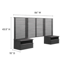 Load image into Gallery viewer, Render Wall Mount Twin Headboard and Modern Nightstands by Modway
