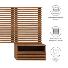Load image into Gallery viewer, Render Wall Mount Queen Headboard and Modern Nightstands by Modway
