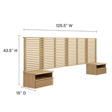 Load image into Gallery viewer, Render Wall Mount King Headboard and Modern Nightstands by Modway
