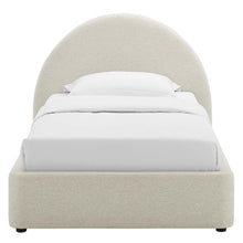 Load image into Gallery viewer, Resort Upholstered Fabric Arched Round Twin Platform Bed
