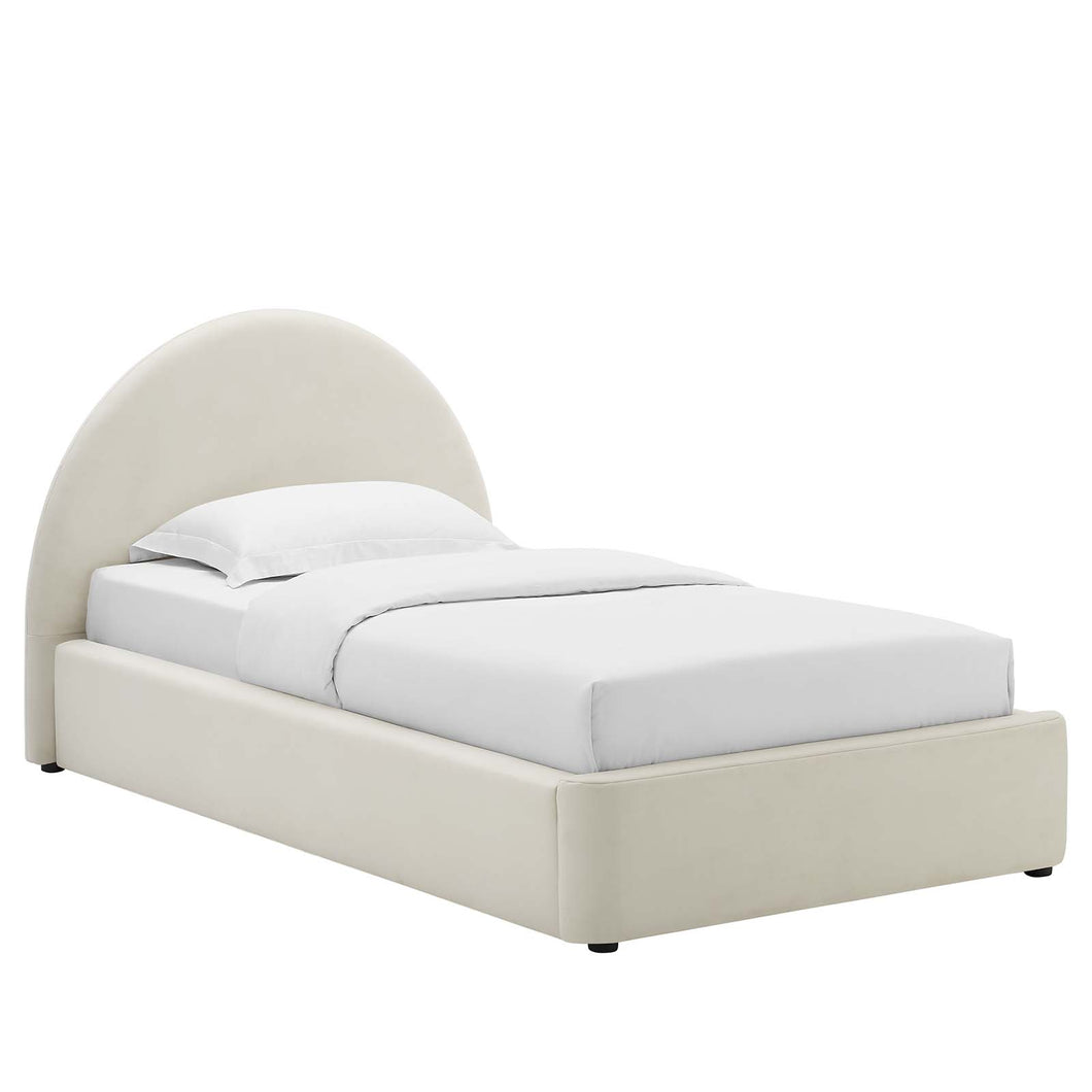 Resort Performance Velvet Arched Round Twin Platform Bed by Modway