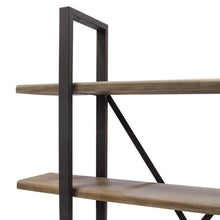 Load image into Gallery viewer, Montana 73&quot; 4-Tiered Shelf Unit in Rustic Oak Finish with Iron Frame by Diamond Sofa
