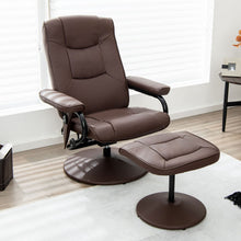Load image into Gallery viewer, 360°Swivel Massage Recliner Chair with Ottoman-Brown
