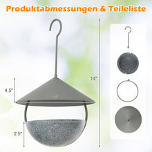 Load image into Gallery viewer, Metal Hanging Bird Feeder and Bath with Weatherproof Dome
