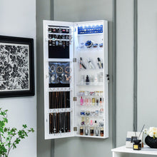 Load image into Gallery viewer, Wall Door Mounted Jewelry Armoire with Frameless LED Mirror-White
