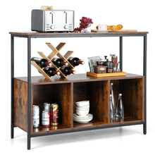 Load image into Gallery viewer, Modern Kitchen Buffet Sideboard with 3 Compartments-Rustic Brown
