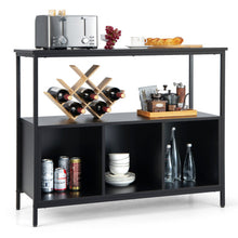 Load image into Gallery viewer, Modern Kitchen Buffet Sideboard with 3 Compartments-Black
