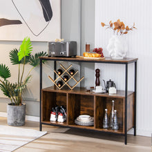 Load image into Gallery viewer, Modern Kitchen Buffet Sideboard with 3 Compartments-Rustic Brown
