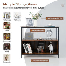 Load image into Gallery viewer, Modern Kitchen Buffet Sideboard with 3 Compartments-Rustic Brown
