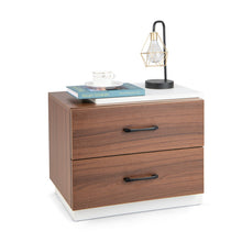 Load image into Gallery viewer, Modern Nightstand with 2 Drawers for Bedroom Living Room-Brown
