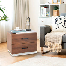 Load image into Gallery viewer, Modern Nightstand with 2 Drawers for Bedroom Living Room-Brown
