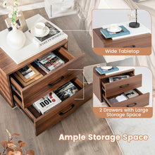 Load image into Gallery viewer, Modern Nightstand with 2 Drawers for Bedroom Living Room-Brown
