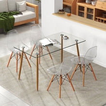 Load image into Gallery viewer, 5 Pieces Rectangle Dining Table Set with 51 Inch Glass Tabletop-Transparent
