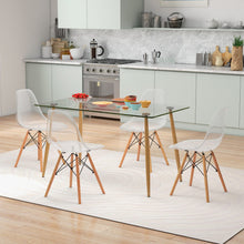 Load image into Gallery viewer, 5 Pieces Rectangle Dining Table Set with 51 Inch Glass Tabletop-Transparent
