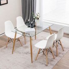 Load image into Gallery viewer, 5 Pieces Rectangle Dining Table Set with 51 Inch Glass Tabletop-White
