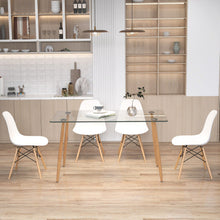 Load image into Gallery viewer, 5 Pieces Rectangle Dining Table Set with 51 Inch Glass Tabletop-White
